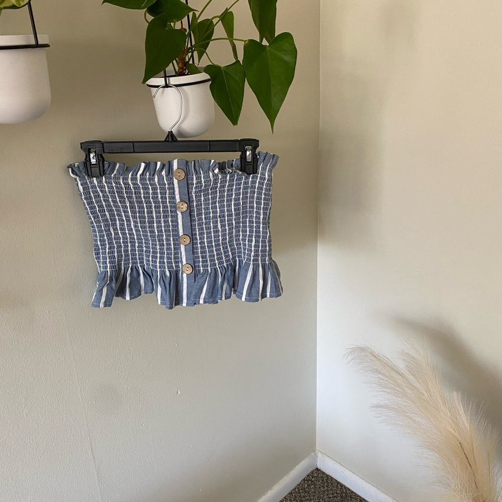 Ocean Drive striped tube top. Size Medium.